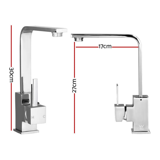 Cefito Kitchen Mixer Tap Mixer Square Sink Faucet Basin Laundry Chrome – view 2