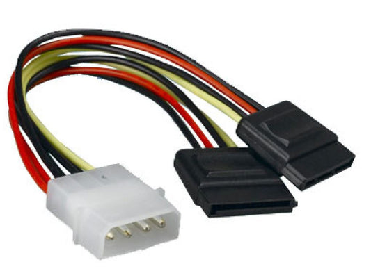 ASTROTEK Internal Power to SATA Molex Cable - 4 pins to 2x 15 pins 18AWG RoHS - Auzzistore