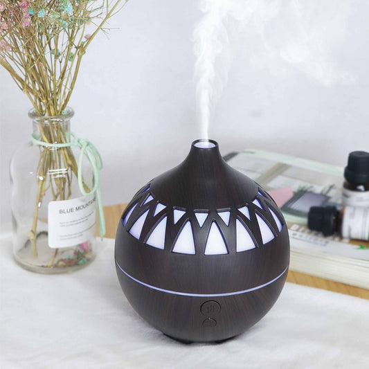 Essential Oil Aroma Diffuser - 180ml USB LED Dark Wood Mist Humidifier – view 2 - Auzzistore