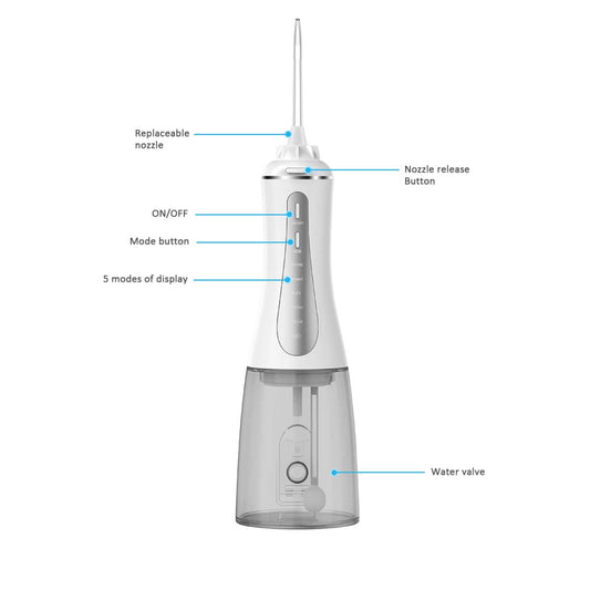 Portable Oral Irrigator 350ml - Rechargeable Water Dental Flosser Teeth Cleaner – view 2