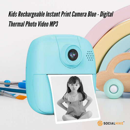 Kids Rechargeable Instant Print Camera Blue - Digital Thermal Photo Video MP3 – view 2
