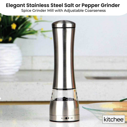Kitchee Stainless Steel Salt Pepper Spice Grinder Mill - Adjustable Coarseness – view 2
