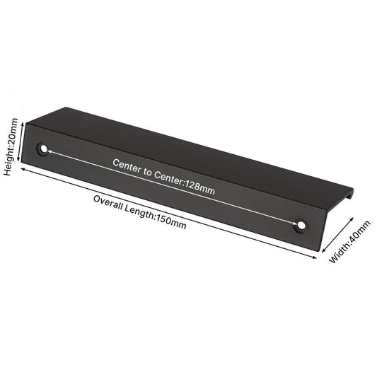 Aluminum Kitchen Cabinet Bar Handles Drawer Handle Pull black hole to hole 128mm – view 2 - Auzzistore