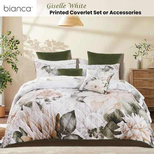 Bianca Giselle White Polyester Printed Floral Coverlet Set Single/Double – view 2 - Auzzistore
