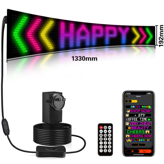 Programmable LED Matrix Panel Flexible Screen IP65 with APP Control 192*1330mm – view 2