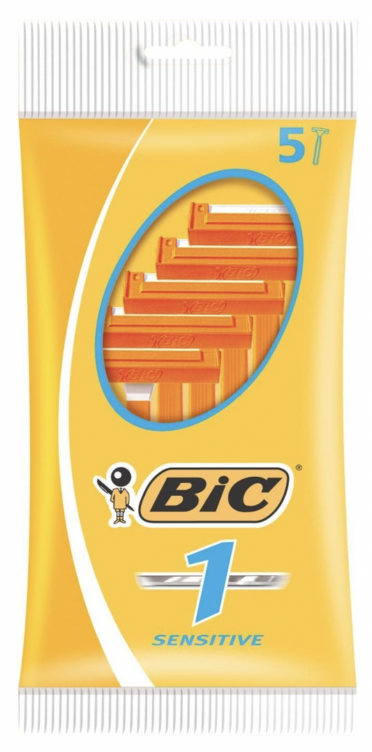 BiC Classic Disposable Sensitive Single Blade Shaving Razor - 1 Pack of 5 – view 2 - Auzzistore