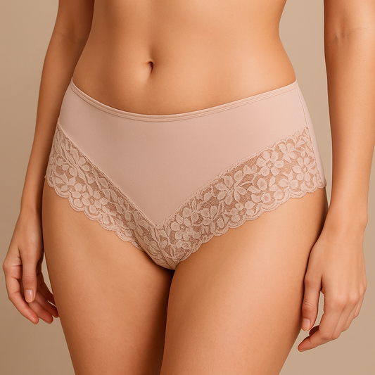 3x Womens Lace Boyshort Boyleg Full Briefs Underwear Undies in Beige - 12 – view 2 - Auzzistore