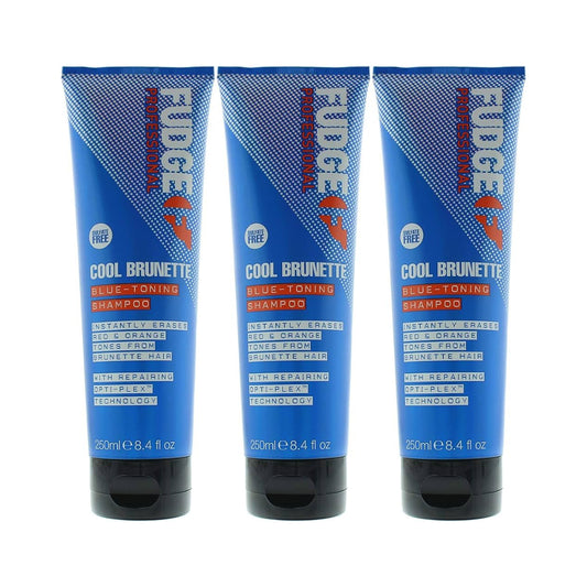 3x Fudge 250ml Blue Toning Shampoo - Erases Red & Orange from Cool Brunette Hair – view 2