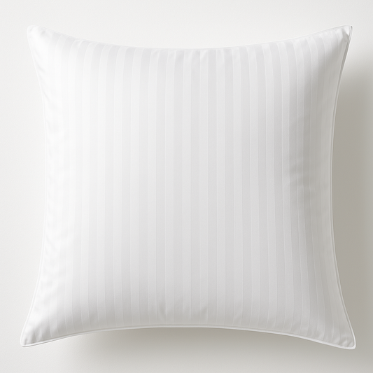 100% Cotton European Pillowcase 400 Thread Count Hotel Quality - Striped White – view 2 - Auzzistore