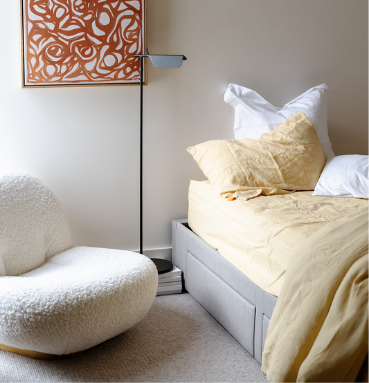 100% Cotton Muslin Duvet Quilt Cover Set w/ 2 Pillow Cases in Yellow - King – view 2 - Auzzistore
