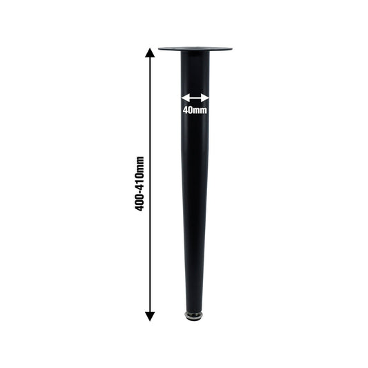 Adoored 400mm Black Tapered Metal Leg - Steel - Easy Installation - Durable – view 2 - Auzzistore