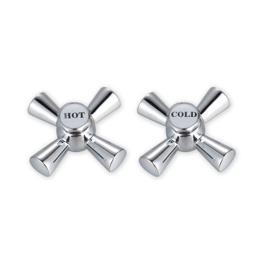 Shaw Mason Chrome Easy Clean Cross Handles Pair - 112mm x 179mm - Brass
