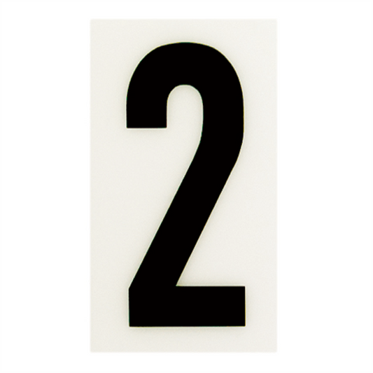 Sandleford 85mm White Self Adhesive House Number 2 - Durable Polycarbonate
