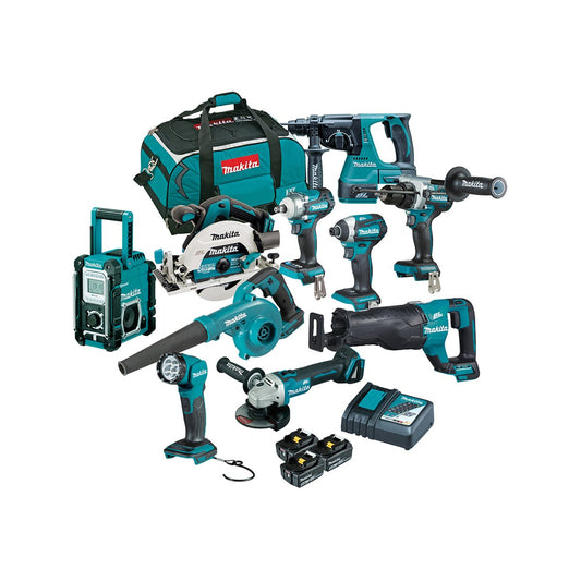 Makita Brushless 10 Piece Combo Kit DLX1042TX1 - 18V - 3 Batteries - Tool Bag – view 2 - Auzzistore