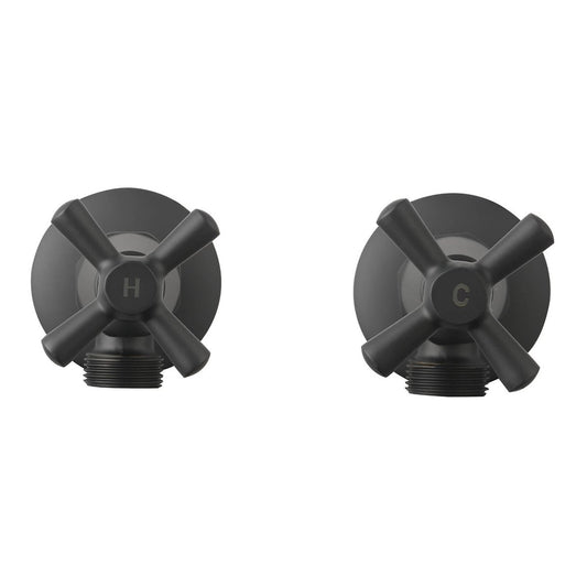 Mondella Cadenza Matte Black 1/2 Turn Washing Machine Set 245mm - Chrome – view 2