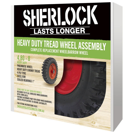 Sherlock 16 Inch Heavy Duty Tread Wheelbarrow Wheel Steel Rubber Durable – view 2 - Auzzistore