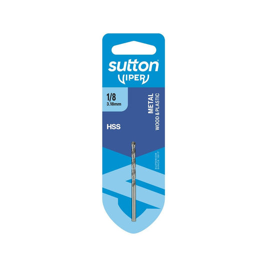 Sutton Tools 1/8" Viper Jobber Drill Bit - M2 HSS - Faster Drilling Performance - Auzzistore