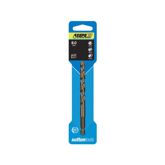 Sutton Tools 8mm Supabit Impact Drill Bit - HSS - Durable - Versatile - Auzzistore