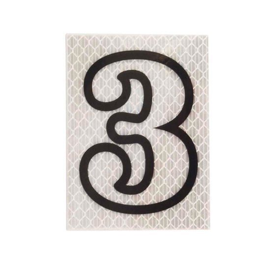 Sandleford 80mm Self Adhesive Night Shine House Number 3 - Silver - Auzzistore