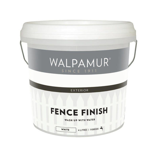 Walpamur 4L White Fence Finish - Durable Water-Based Timber Paint - Auzzistore