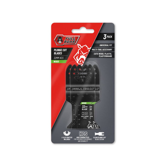 Full Boar Wood Flush Cut Multi Tool Blade 3 Pack - 32mm - High Carbon Steel – view 2 - Auzzistore