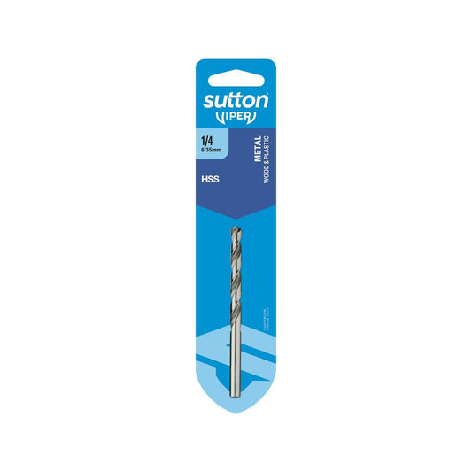 Sutton Tools 1/4" Viper Jobber Drill Bit - M2 HSS - Fast Drilling Speed - Auzzistore