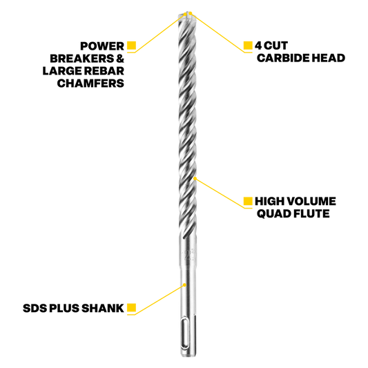 Kango 8mm K4 SDS Plus Drill Bit - 165mm - Solid Carbide - Fast Drilling – view 2 - Auzzistore