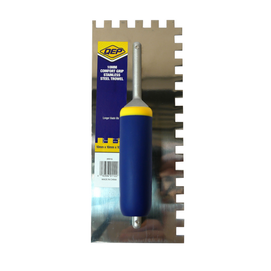 Qep 10mm Square Notch Stainless Steel Trowel - 280mm x 115mm - Durable – view 2 - Auzzistore
