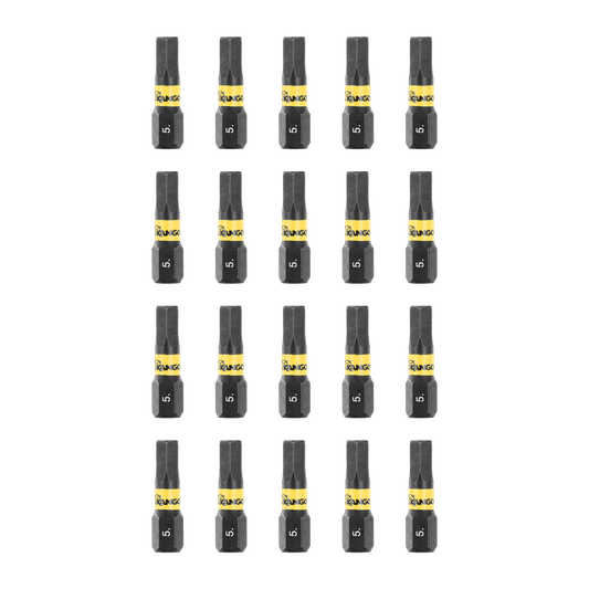 Kango 25mm HEX5 Impact Driver Insert Bits - 20 Pack - Durable & Magnetised – view 2 - Auzzistore