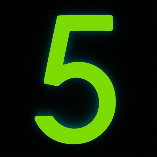 Sandleford Glow In Dark House Number 5 - 90mm - Acrylic - Weather Resistant – view 2
