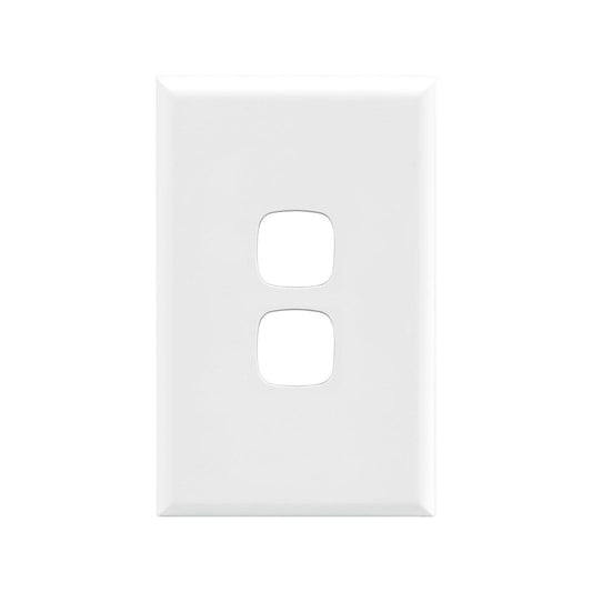 HPM Excel Coverplate - 2 Gang - Matt White - Durable Plastic - Easy Install - Auzzistore