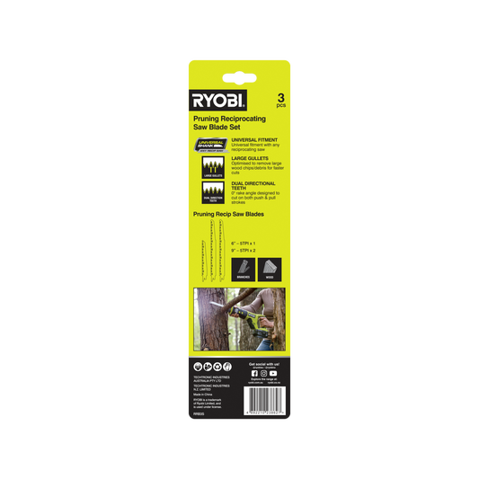 Ryobi Reciprocating Saw Blade Set - 3 Piece - 228mm & 152mm - Pruning Blades – view 2