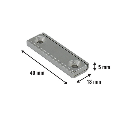 Everhang Rare Earth Channel Magnet 2 Pack - 40 x 13.5mm - Silver - Durable – view 2