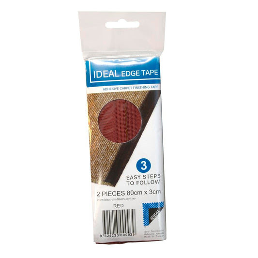 Red Binding Tape - 80cm x 3cm Polyester - Carpet Runner Edge 2pce - Auzzistore