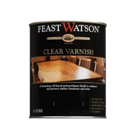 Feast Watson Clear Varnish - 1L Gloss Oil Based Scratch Resistant - Auzzistore