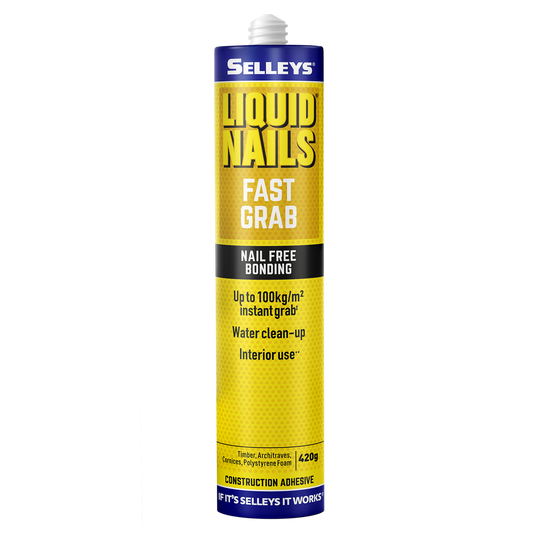 Selleys Liquid Nails 420g Fast Grab Adhesive - Acrylic Polymer - Strong Bond