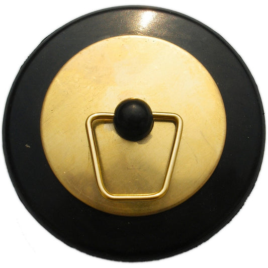 Kinetic 50mm Polished Brass Basin Bath Plug - Brass Rubber Seal - Auzzistore