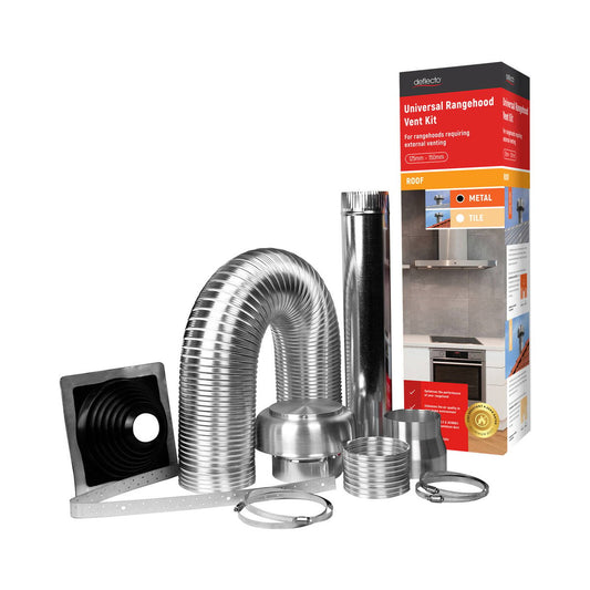 Deflecto Rangehood Venting Kit - 125-150mm - Aluminium - Metal Roof Flashing - Auzzistore