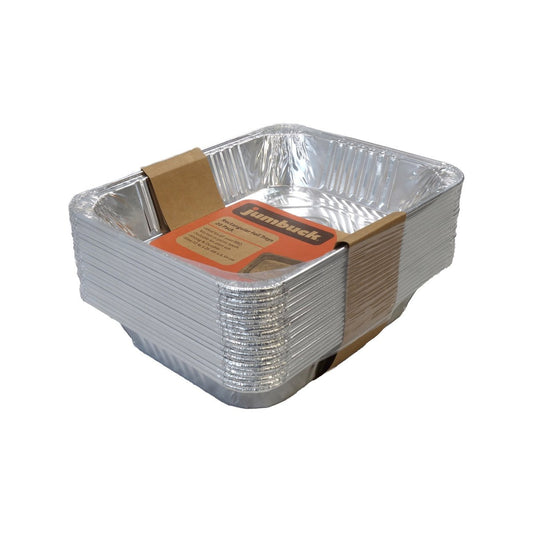 Jumbuck Rectangular Foil Trays - 20 Pack Aluminium 263mm Durable - Auzzistore