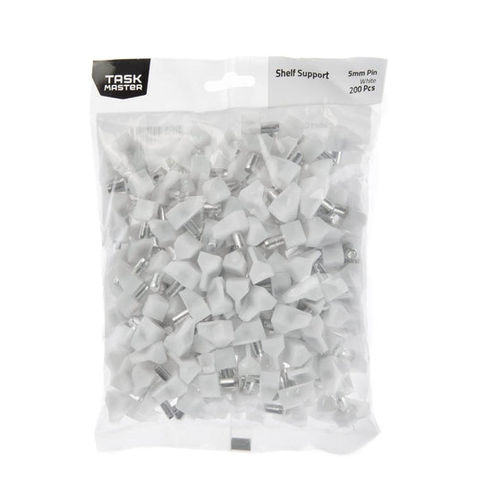 Taskmaster Plastic Shelf Support - 5mm - White - Easy to Install - Auzzistore