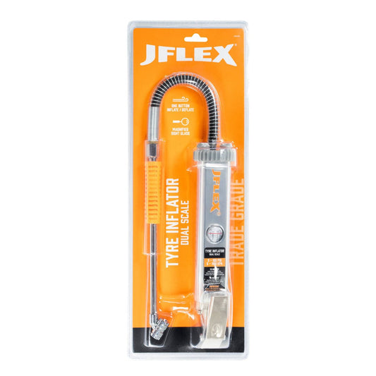Jflex Tyre Inflator Dual Scale - Aluminium - 420mm Hose - 160 PSI Accuracy – view 2 - Auzzistore