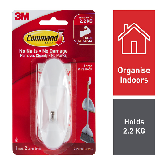 Command Large Wire Hook - 35mm x 100mm - Plastic - Damage-Free Hanging – view 2