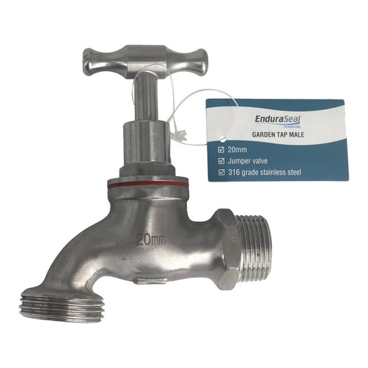 Enduraseal 20mm Stainless Steel Male Garden Tap - Durable - Leak-Free – view 2 - Auzzistore