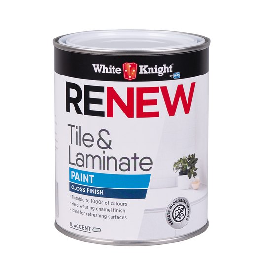 White Knight Renew Tile & Laminate Paint 1L - Gloss Accent Finish - Auzzistore