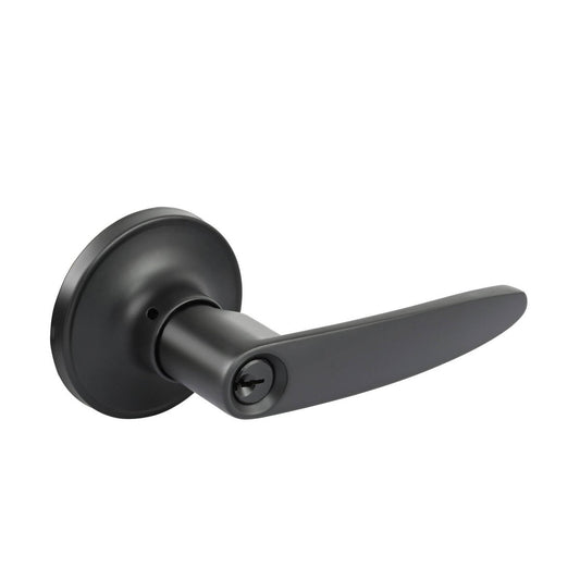 Ikonic Black Matte Norr Entrance Lever Set - 185mm x 188mm x 65mm - Secure Key Lock – view 2 - Auzzistore