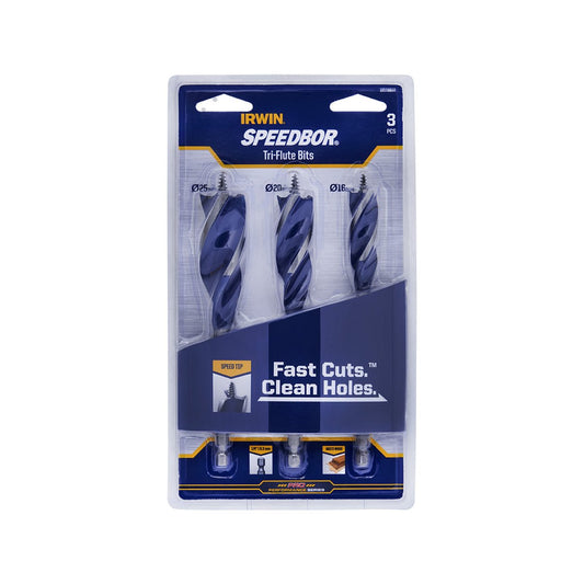 Irwin Speedbor Max Auger Bit Set - 16 20 25mm - Steel - Fast Chip Ejection – view 2 - Auzzistore