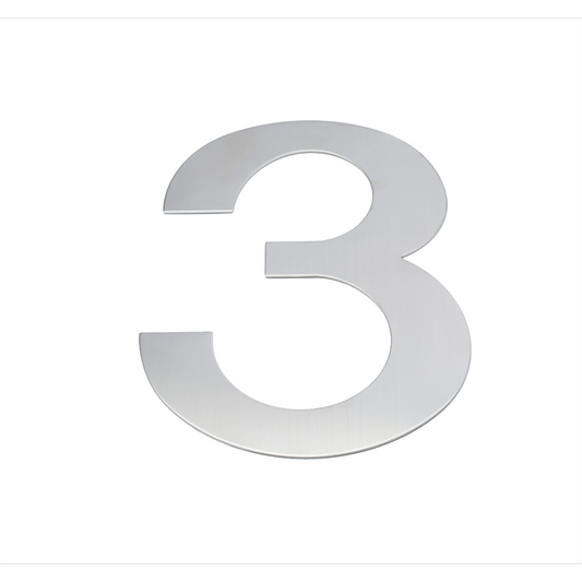 Sandleford 200mm Lorenzo Stainless Steel House Number 3 - Weather Resistant