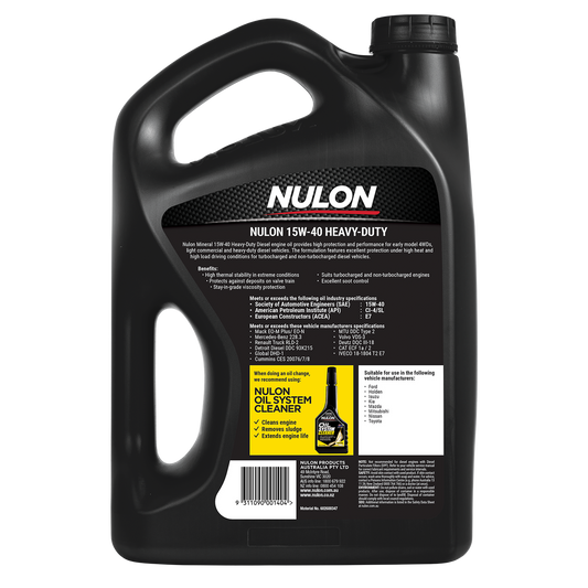 Nulon 5L Mineral 15W-40 Heavy Duty Diesel Engine Oil - High Protection – view 2
