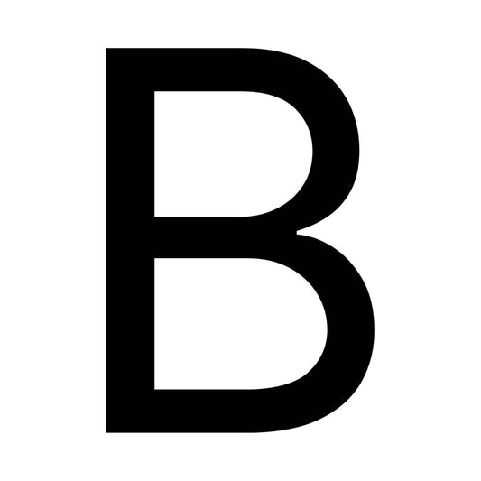 Numero Black B Vinyl Transfer - House Number - 44mm x 63mm - Weatherproof - Auzzistore