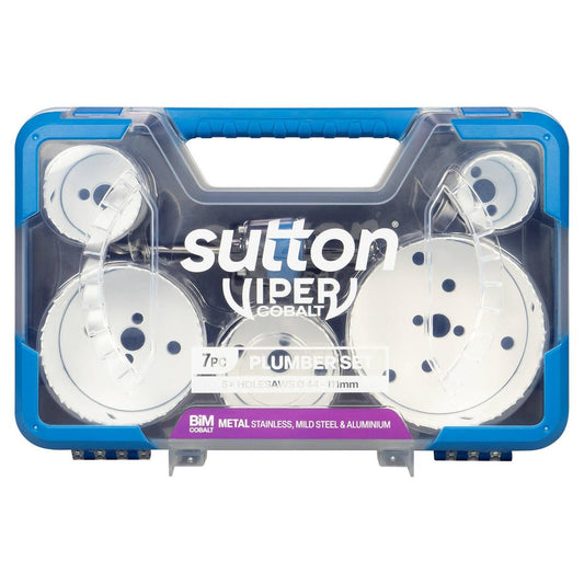 Sutton Tools Bi Metal Viper Cobalt Holesaw Set - 7 Piece - 111mm - Durable - Auzzistore